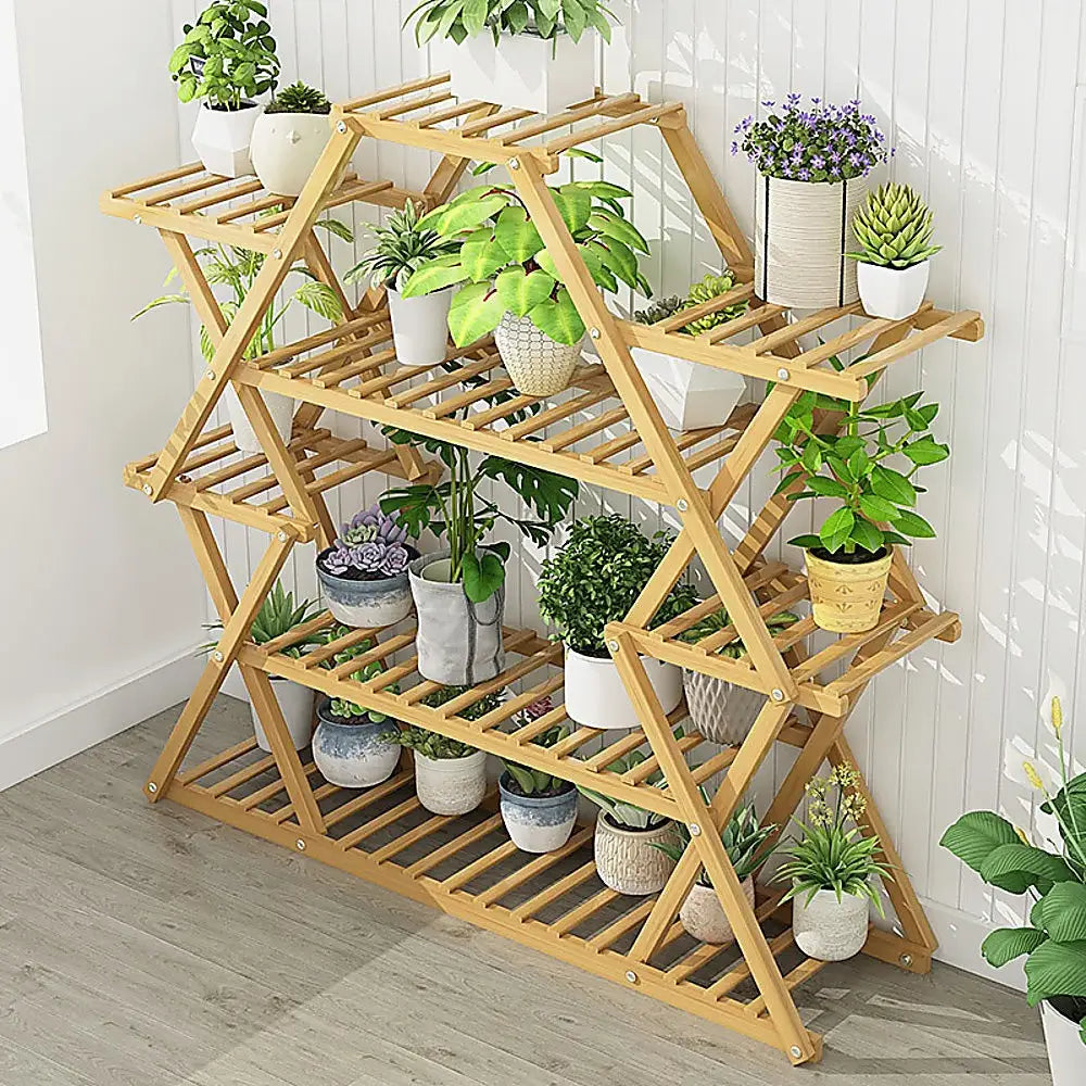Bamboo Multilayer Flower Plant Bonsai Rack Shelf Stand Porch Lawn Patio - Furniture > Office