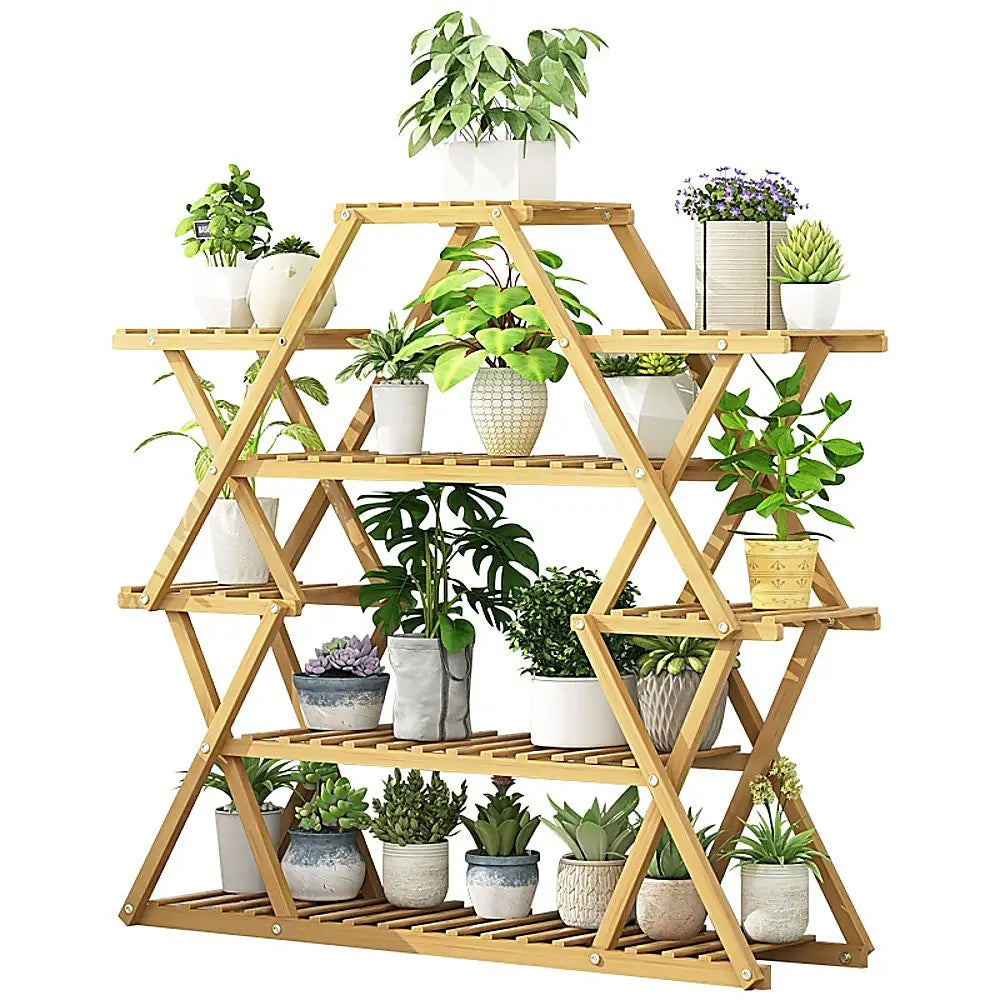 Bamboo Multilayer Flower Plant Bonsai Rack Shelf Stand Porch Lawn Patio - Furniture > Office