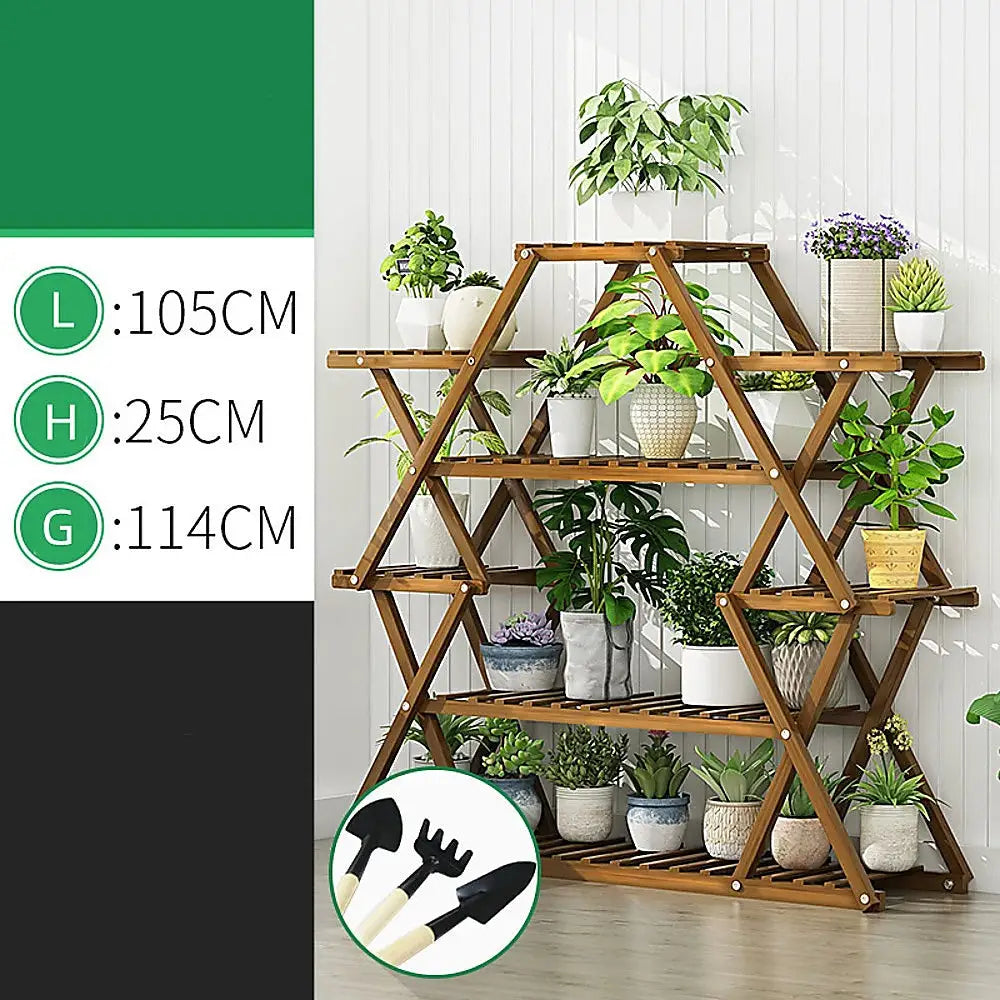Bamboo Multilayer Flower Plant Bonsai Rack Shelf Stand Porch Lawn Patio - Furniture > Office