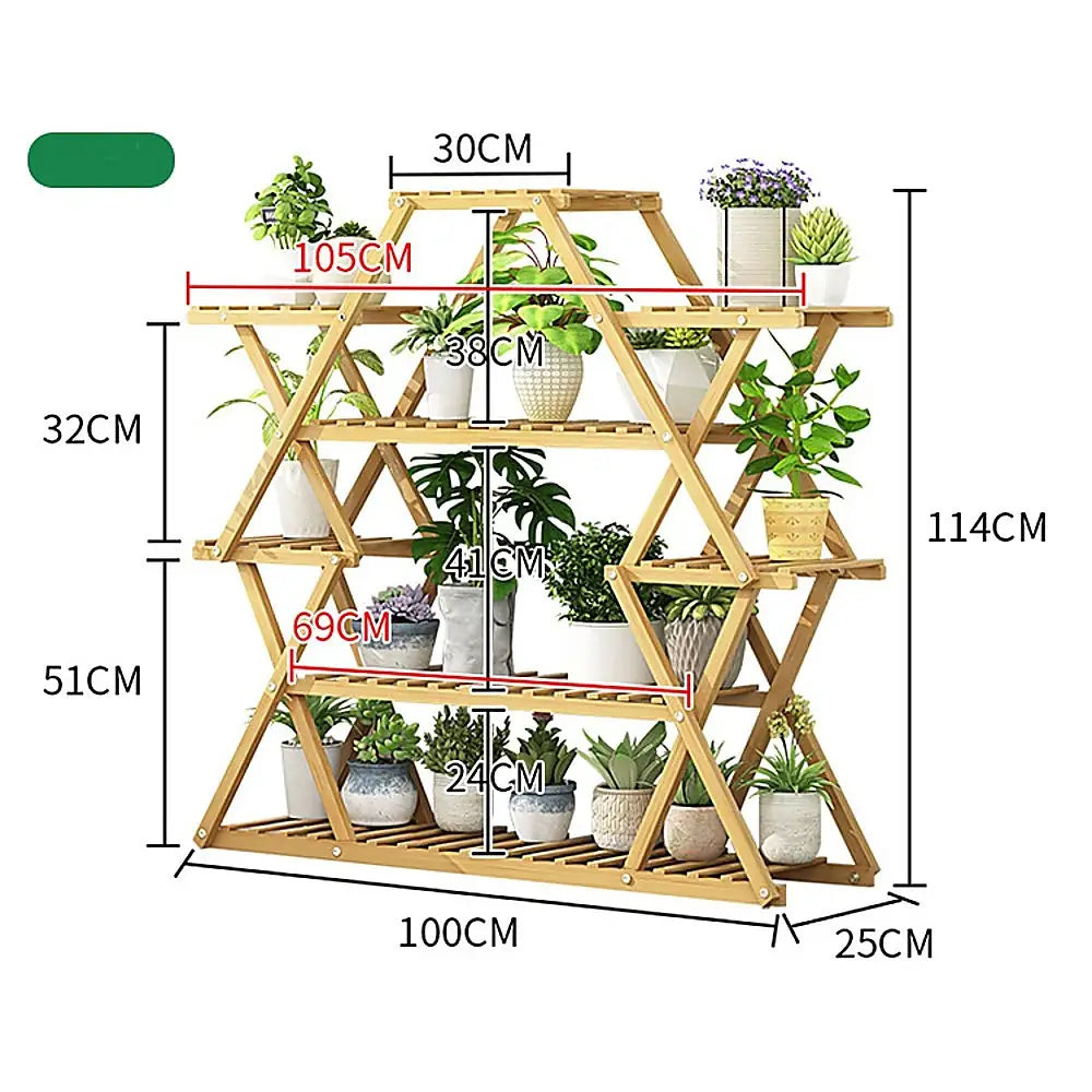 Bamboo Multilayer Flower Plant Bonsai Rack Shelf Stand Porch Lawn Patio - Furniture > Office