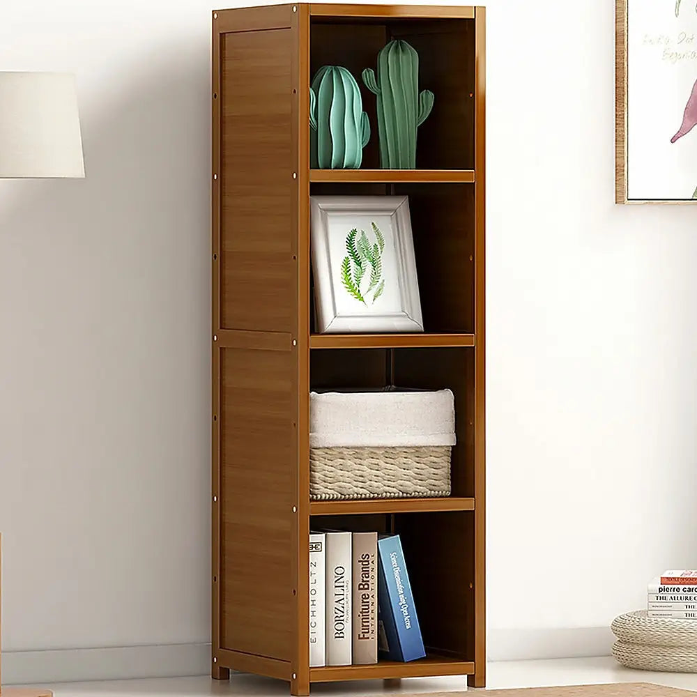 Bamboo Shelf Bookcase Display Storage Rack Stand Livingroom Bedroom - Furniture > Office