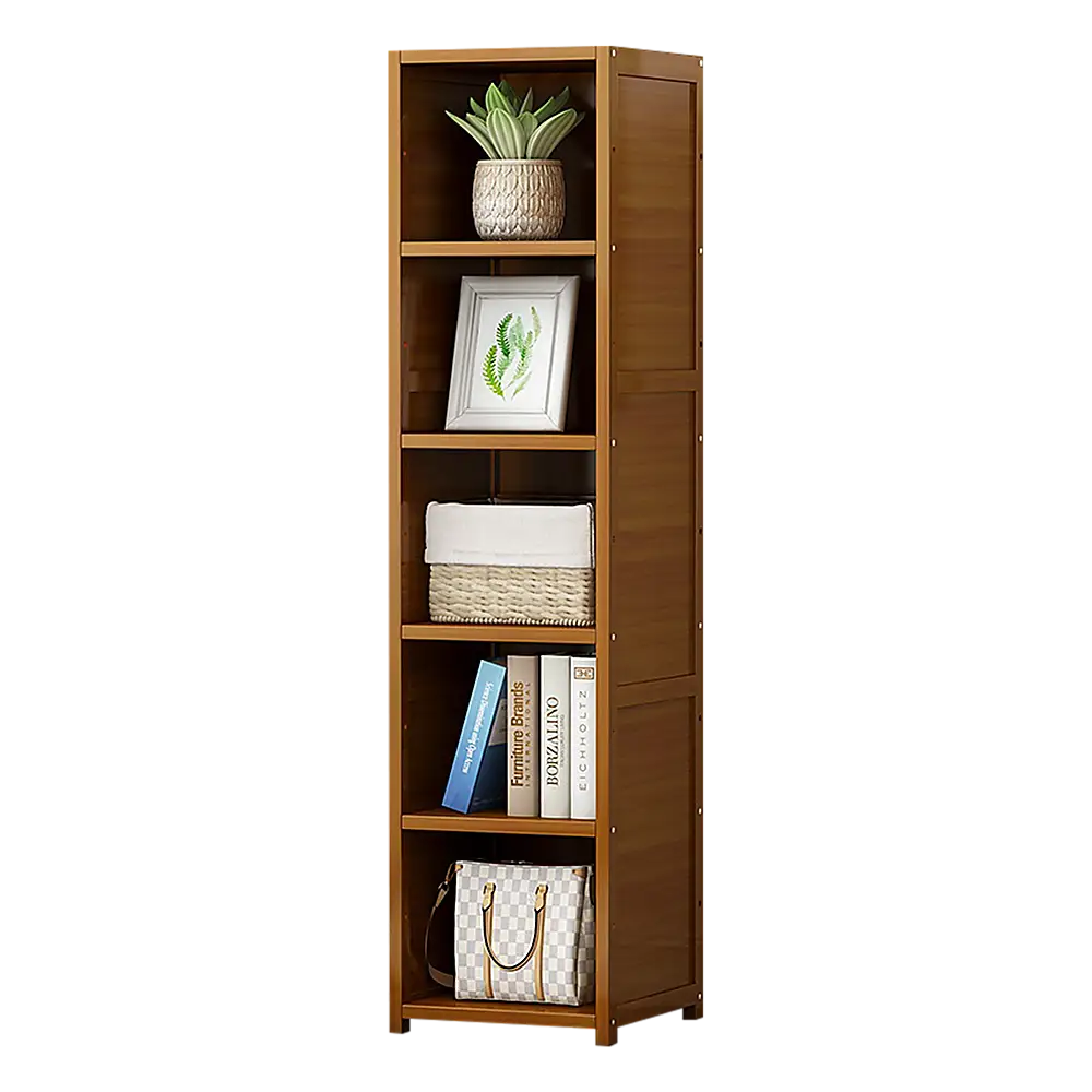 Bamboo Shelf Bookcase Display Storage Rack Stand Livingroom Bedroom - Furniture > Office