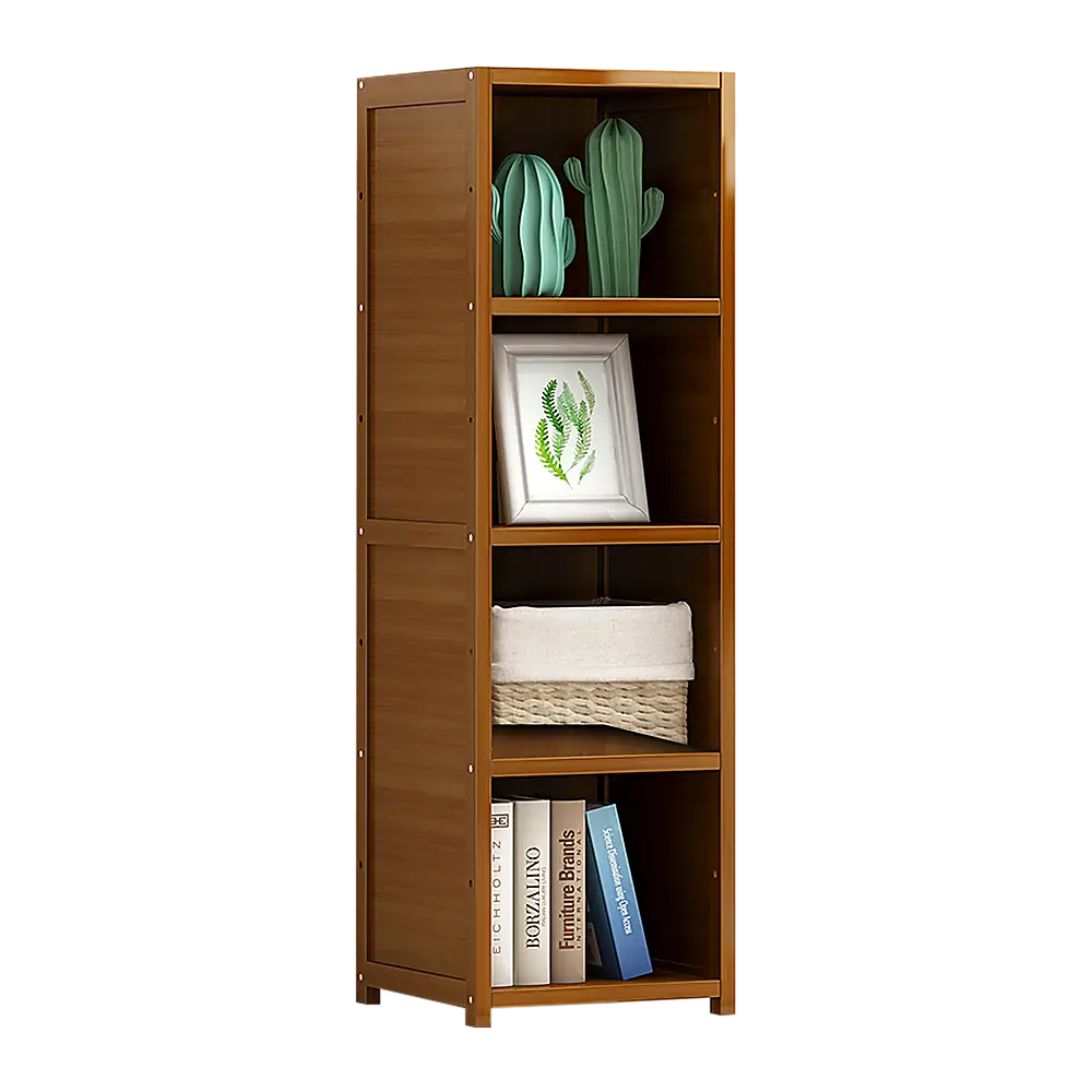 Bamboo Shelf Bookcase Display Storage Rack Stand Livingroom Bedroom - Furniture > Office