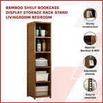 Bamboo Shelf Bookcase Display Storage Rack Stand Livingroom Bedroom - Furniture > Office