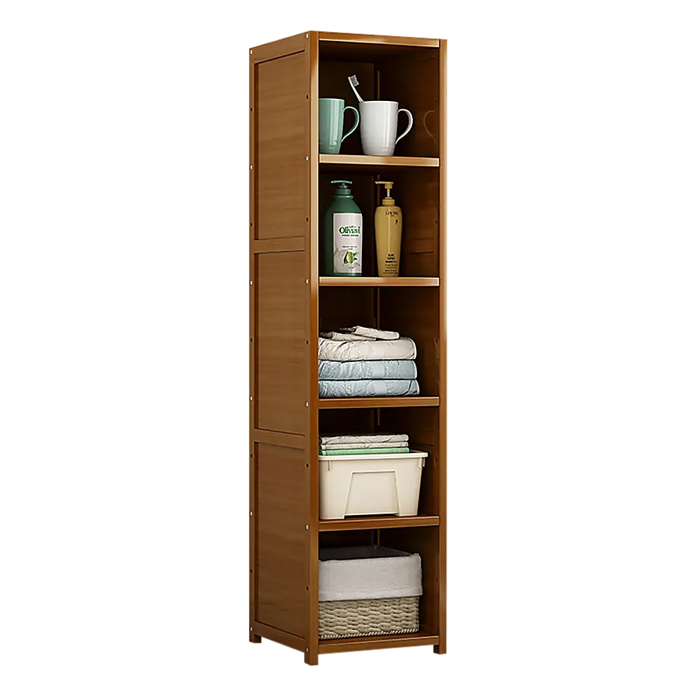 Bamboo Shelf Bookcase Display Storage Rack Stand Livingroom Bedroom - Furniture > Office