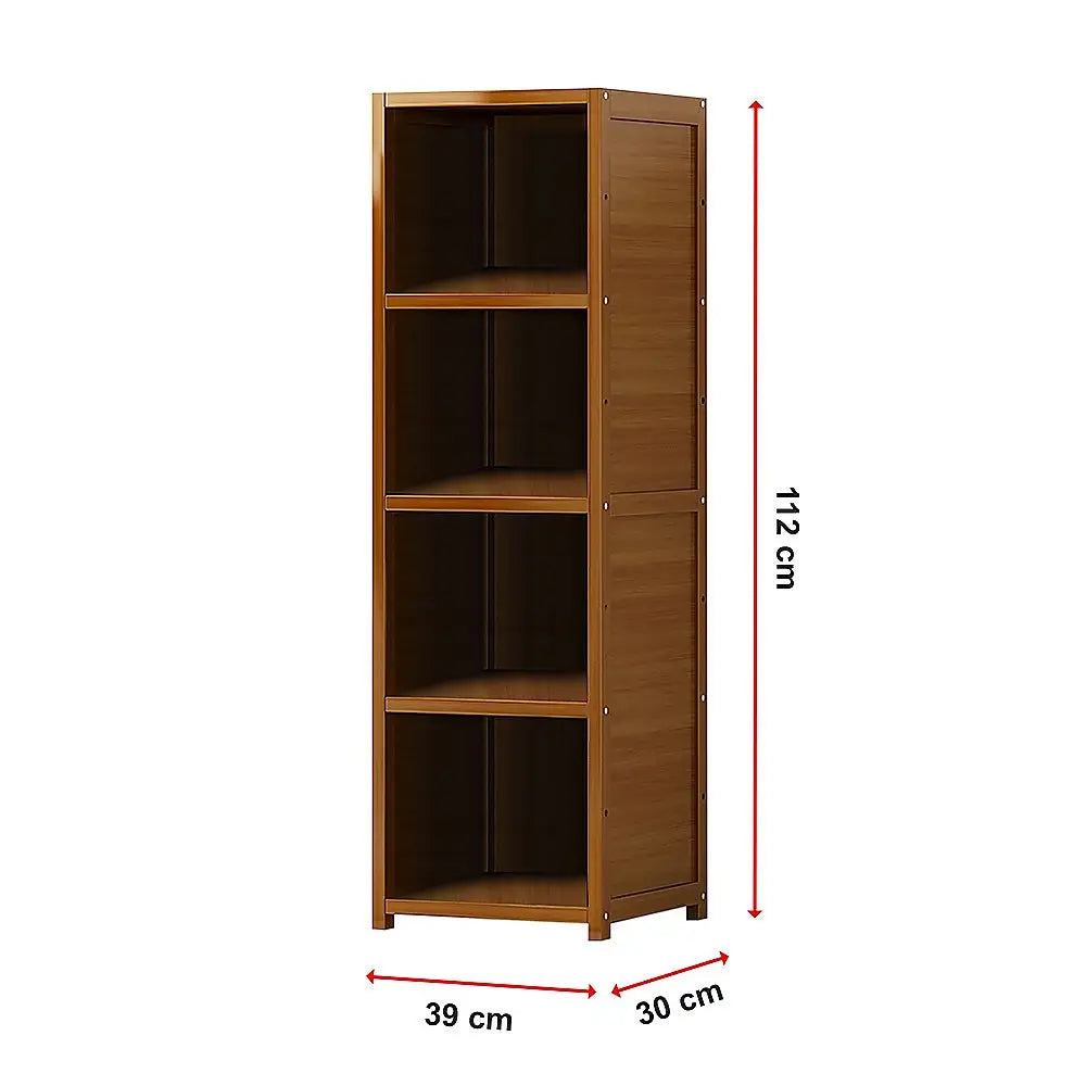 Bamboo Shelf Bookcase Display Storage Rack Stand Livingroom Bedroom - Furniture > Office