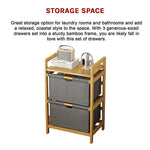 Bamboo Shelf with Storage Hamper - Wooden Bamboo Removable Bags - Furniture > Office