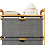 Bamboo Shelf with Storage Hamper - Wooden Bamboo Removable Bags - Furniture > Office