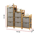 Bamboo Shelf with Storage Hamper - Wooden Bamboo Removable Bags - Furniture > Office