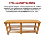 Bamboo Shoe Rack Wooden Bench Storage Organiser Cabinet Holder Stool - Furniture > Office