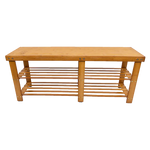 Bamboo Shoe Rack Wooden Bench Storage Organiser Cabinet Holder Stool - Furniture > Office