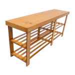 Bamboo Shoe Rack Wooden Bench Storage Organiser Cabinet Holder Stool - Furniture > Office