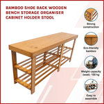 Bamboo Shoe Rack Wooden Bench Storage Organiser Cabinet Holder Stool - Furniture > Office