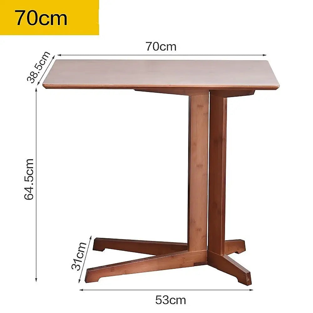 Bamboo Side Table for Sofa Living Room Bedroom or Bedside Nightstand - Furniture > Office