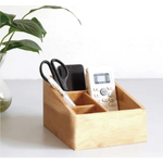 Bamboo Storage Box with 4 Slots - Furniture > Office > Storage Cabinets