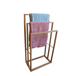 Bamboo Towel Bar Holder Rack 3-Tier Freestanding for Bathroom and Bedroom - Furniture > Bathroom