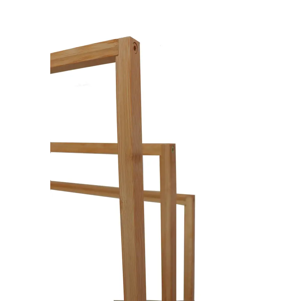 Bamboo Towel Bar Holder Rack 3-Tier Freestanding for Bathroom and Bedroom - Furniture > Bathroom