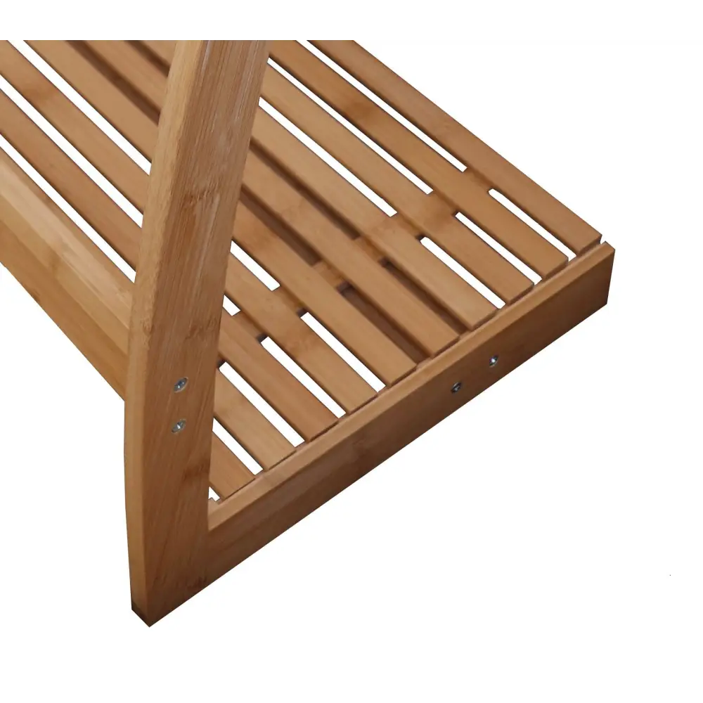 Bamboo Towel Bar Metal Holder Rack 3-Tier Freestanding and Bottom shelf for Bathroom - Furniture > Bathroom