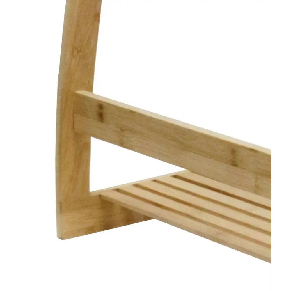 Bamboo Towel Bar Metal Holder Rack 3-Tier Freestanding and Bottom shelf for Bathroom - Furniture > Bathroom