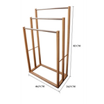 Bamboo Towel Bar Metal Holder Rack 3-Tier Freestanding for Bathroom and Bedroom - Furniture > Bathroom