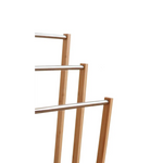 Bamboo Towel Bar Metal Holder Rack 3-Tier Freestanding for Bathroom and Bedroom - Furniture > Bathroom