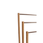 Bamboo Towel Bar Metal Holder Rack 3-Tier Freestanding for Bathroom and Bedroom - Furniture > Bathroom