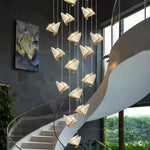BAMDECOR LED Modern Bedroom Bedside Creative Butterfly Hanging Chandelier Light Fixtures for Stairs Nordic Decoration