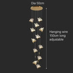 BAMDECOR LED Modern Bedroom Bedside Creative Butterfly Hanging Chandelier Light Fixtures for Stairs Nordic Decoration