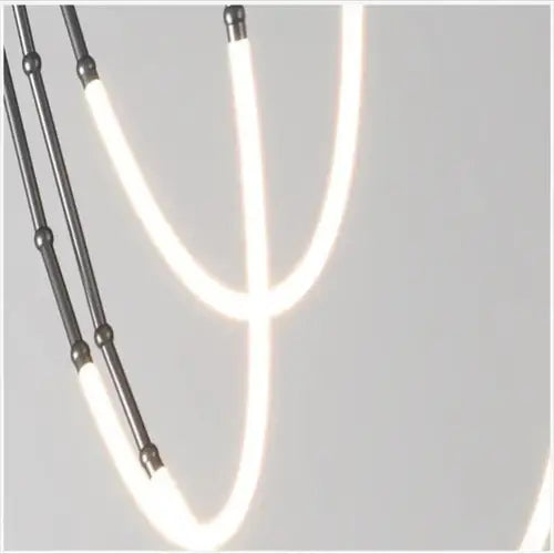 BAMDECOR Minimalistic Retro LED Minimalism Designer Lustre Hanging Lamps Slender-Shape LED Pendant Light (Black) - Home