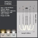 BAMDECOR Minimalistic Retro LED Minimalism Designer Lustre Hanging Lamps Slender-Shape LED Pendant Light (Black) - Home