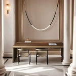 BAMDECOR Minimalistic Retro LED Minimalism Designer Lustre Hanging Lamps Slender-Shape LED Pendant Light (Black) - Home