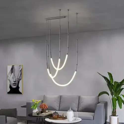 BAMDECOR Minimalistic Retro LED Minimalism Designer Lustre Hanging Lamps Slender-Shape LED Pendant Light (Black) - Home