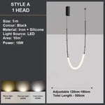BAMDECOR Minimalistic Retro LED Minimalism Designer Lustre Hanging Lamps Slender-Shape LED Pendant Light (Black) - Home
