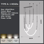 BAMDECOR Minimalistic Retro LED Minimalism Designer Lustre Hanging Lamps Slender-Shape LED Pendant Light (Black) - Home
