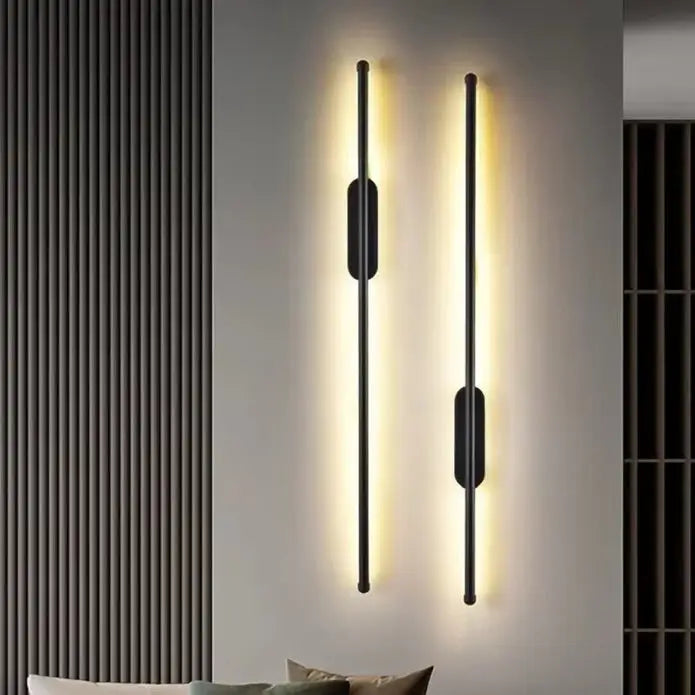 BAMDECOR Modern Minimalist Wall Light Long Tube LED Black Bedside Sconces Wall Lights with with Acrylic Shade Wall