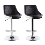 Bar Stools Kitchen Bar Stool Leather Barstools Swivel Gas Lift Counter Chairs x2 BS8403 Black - Furniture > Bar Stools