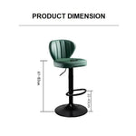 Bar Stools Kitchen Bar Stool Leather Barstools Swivel Gas Lift Counter Chairs x2 BS8405 Green - Furniture > Bar Stools