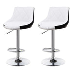 Bar Stools Kitchen Bar Stool Leather Barstools Swivel Gas Lift Counter Chairs x2 BS8403 White - Furniture > Bar Stools
