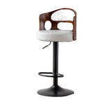 Bar Stools Kitchen Bar Stool Leather Barstools Swivel Gas Lift Counter Chairs- White - Furniture > Bar Stools & Chairs