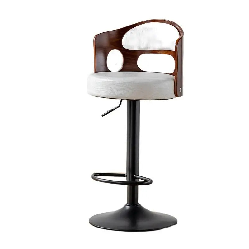 Bar Stools Kitchen Bar Stool Leather Barstools Swivel Gas Lift Counter Chairs- White - Furniture > Bar Stools & Chairs