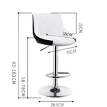Bar Stools Kitchen Bar Stool Leather Barstools Swivel Gas Lift Counter Chairs x2 BS8403 White - Furniture > Bar Stools