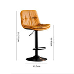 Bar Stools Kitchen Bar Stool Leather Barstools Swivel Gas Lift Counter Chairs x2 BS8406 Brown - Furniture > Bar Stools