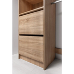 BASEL 2M WALK IN WARDROBE KIT - FLUTED - NATURAL OAK - Home & Garden > Storage > Clothing & Wardrobe Storage