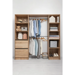 BASEL 2M WALK IN WARDROBE KIT - FLUTED - NATURAL OAK - Home & Garden > Storage > Clothing & Wardrobe Storage