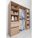 BASEL 2M WALK IN WARDROBE KIT - FLUTED - NATURAL OAK - Home & Garden > Storage > Clothing & Wardrobe Storage