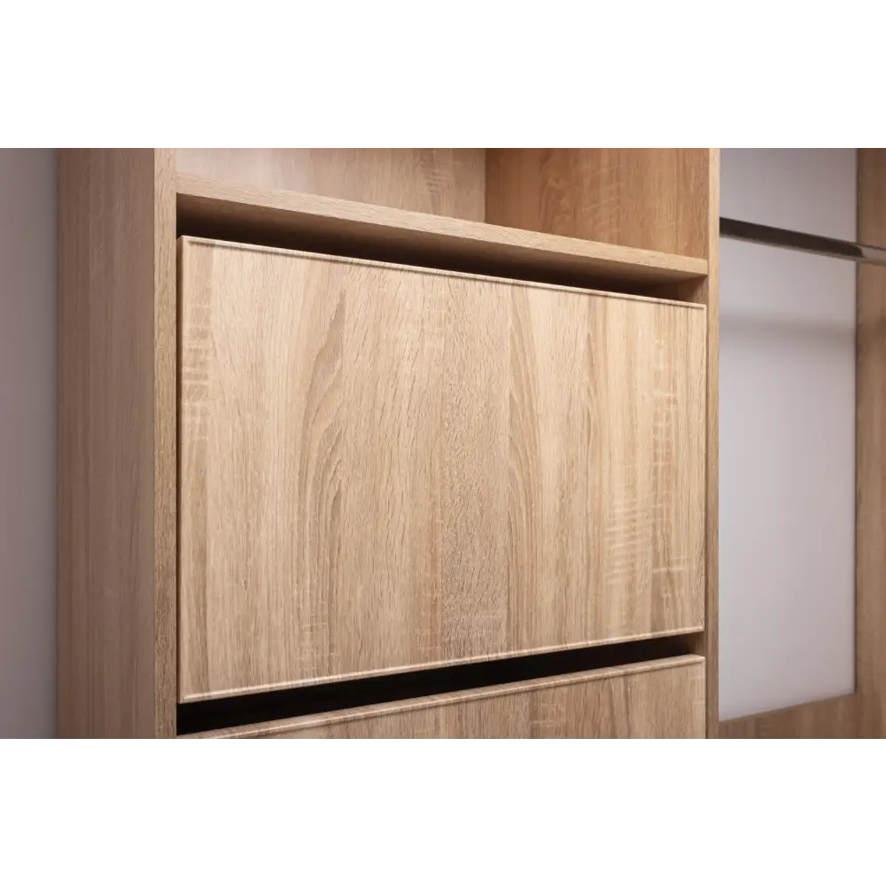 BASEL 2M WALK IN WARDROBE KIT - SLIM SHAKER - NATURAL OAK - Home & Garden > Storage > Clothing & Wardrobe Storage