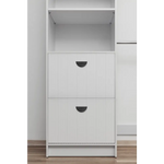 Basel VJ Panel Half Moon Black Walk In Wardrobe Kit - White - Home & Garden > Storage > Clothing & Wardrobe Storage