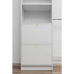 Basel VJ Panel Round Brass Walk In Wardrobe Kit - White - Home & Garden > Storage > Clothing & Wardrobe Storage