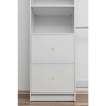 Basel VJ Panel Round Brass Walk In Wardrobe Kit - White - Home & Garden > Storage > Clothing & Wardrobe Storage