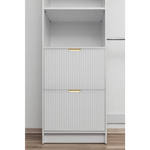 BASEL WALK IN WARDROBE KIT - WHITE - FLUTED - PULL BRASS - Home & Garden > Storage > Clothing & Wardrobe Storage